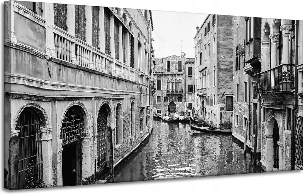 Velence Vászonkép Kilátás fekete-fehér 120X60