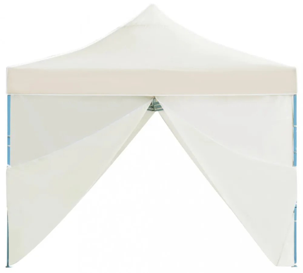 krémszínű összecsukható rendezvénysátor 8 oldalfallal 870x291x315 cm