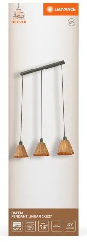 Ledvance - Csillár zsinóron DECOR RAFFIA 3xE27/15W/230V raffia háncs