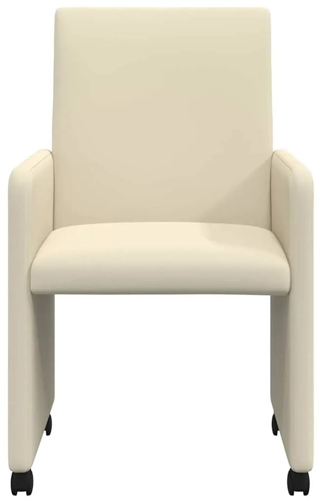 Kerekes Étkező Székek 2 pcs Krém 57 x 66 x 94 cm Műbőr