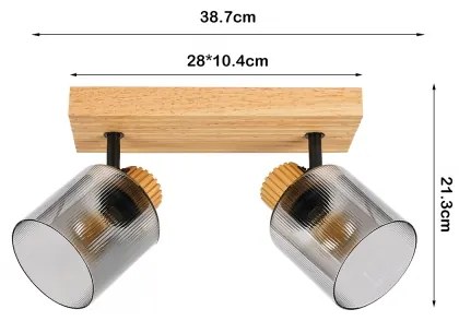 Brilagi - Spotlámpa HYGGE 2xE14/15W/230V fa/füstszínű