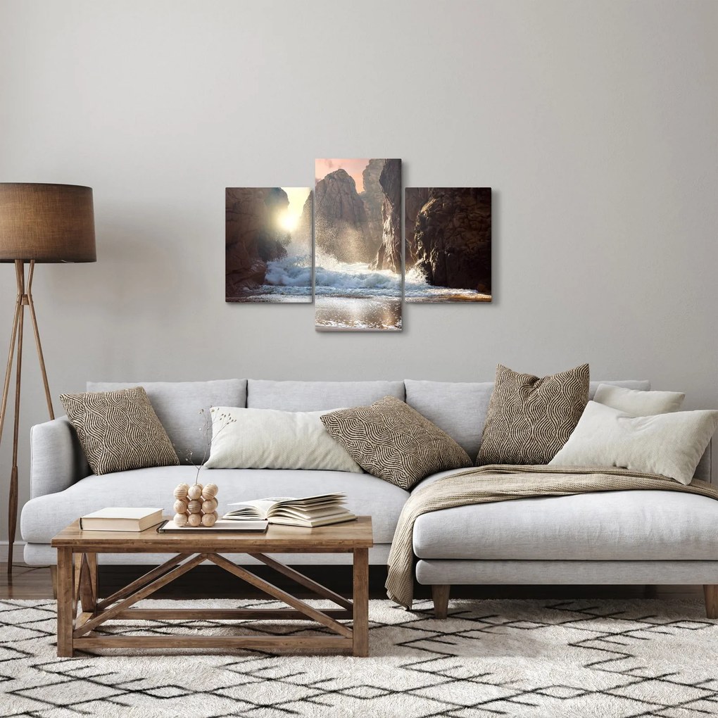 Kép - Az óceán sziklái és hullámai (90x60 cm)