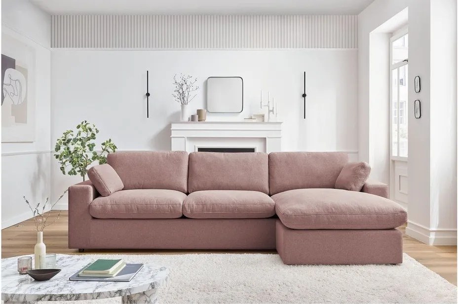 Rózsaszín sarokkanapé Belair – Bobochic Paris