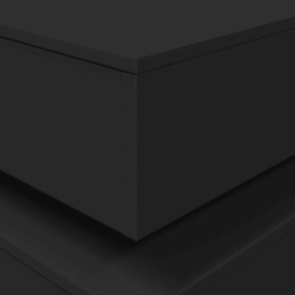 fekete dohányzóasztal LED-lámpákkal 90x50x40 cm