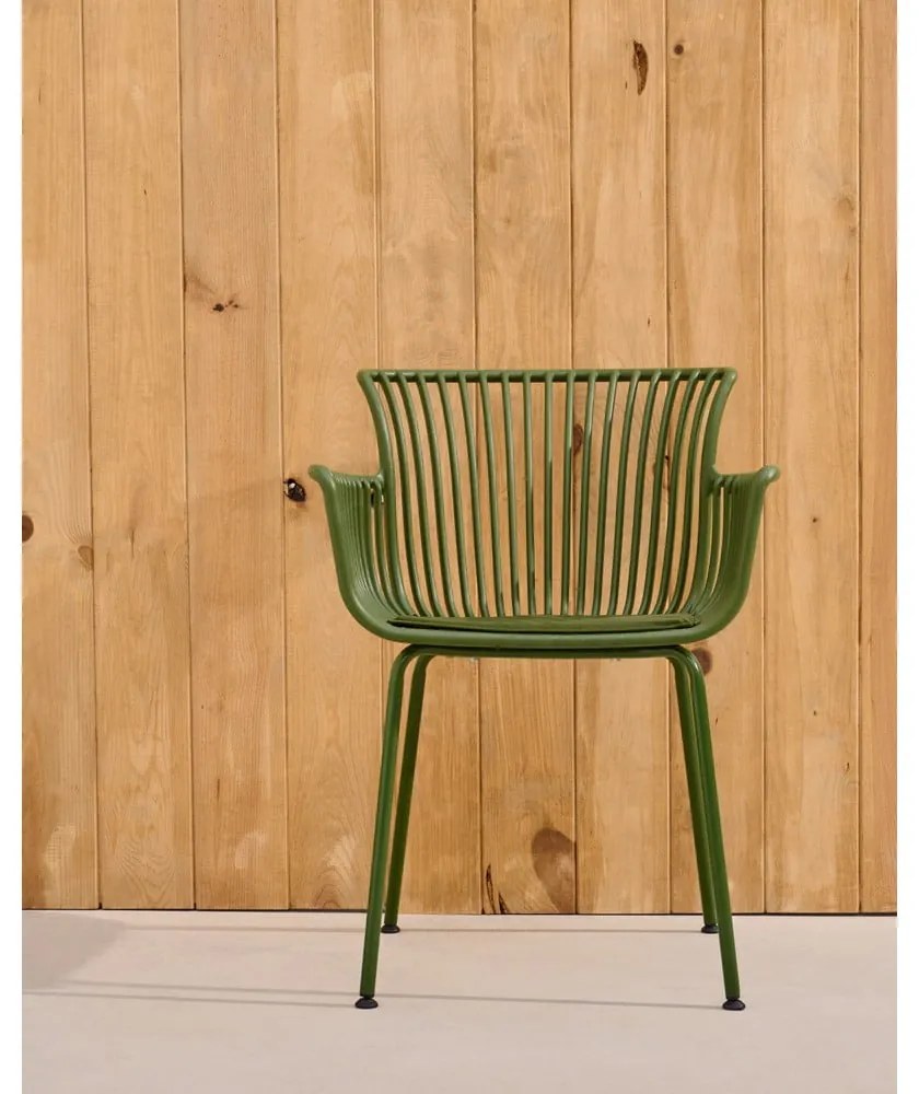 Sötétzöld fém kerti szék Surpika – Kave Home