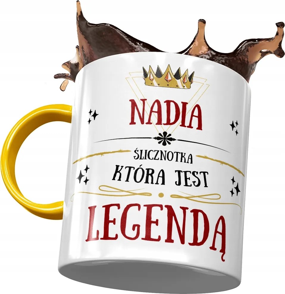 Sárga Bögre Nadia Barátnő Feleség Ajándék Nyomtatott Fotóval