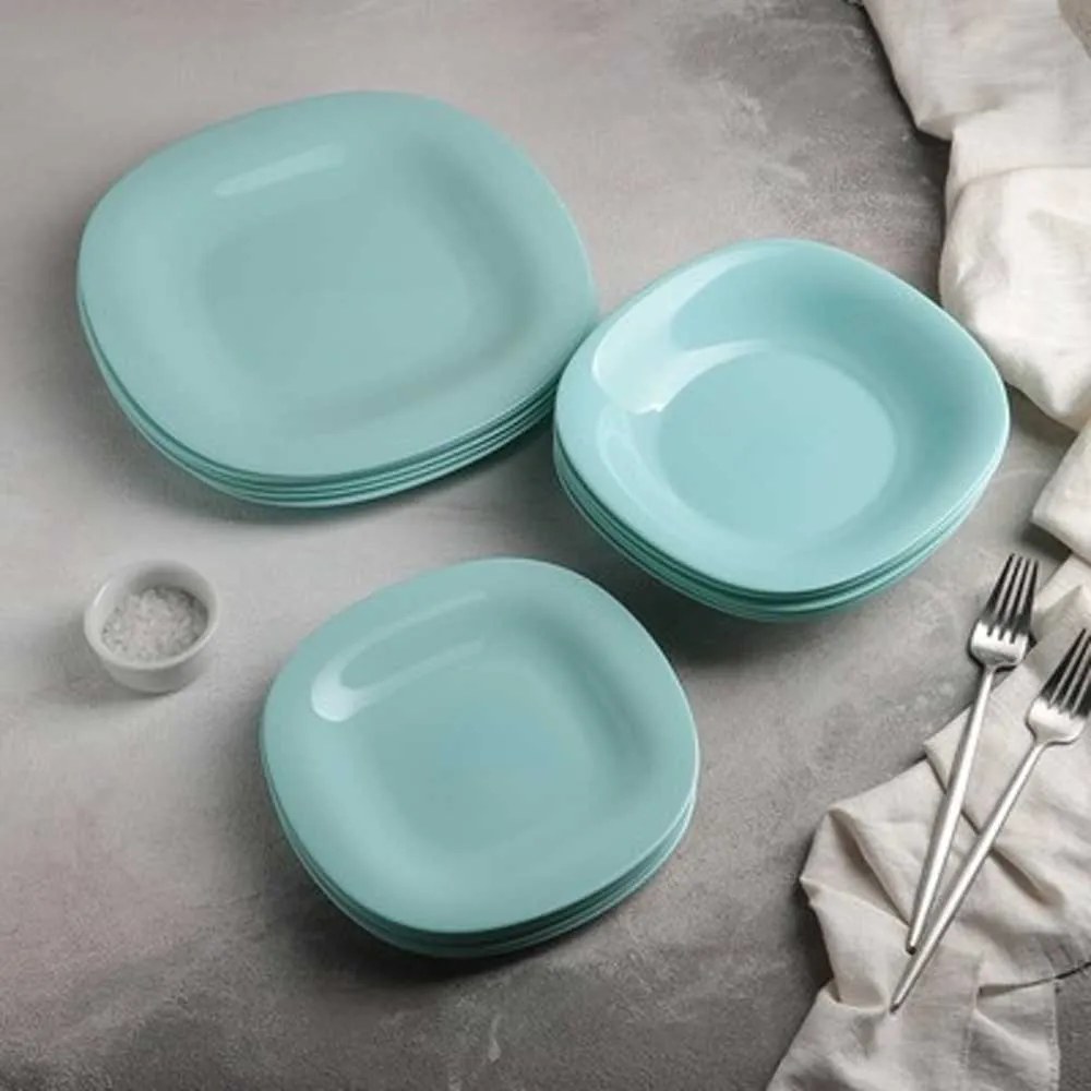 Luminarc CARINE üveg étkészlet 18 részes 6 személyes türkiz P7628