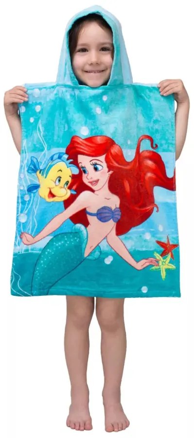Disney Hercegnők, Ariel törölköző poncsó 50x115 cm