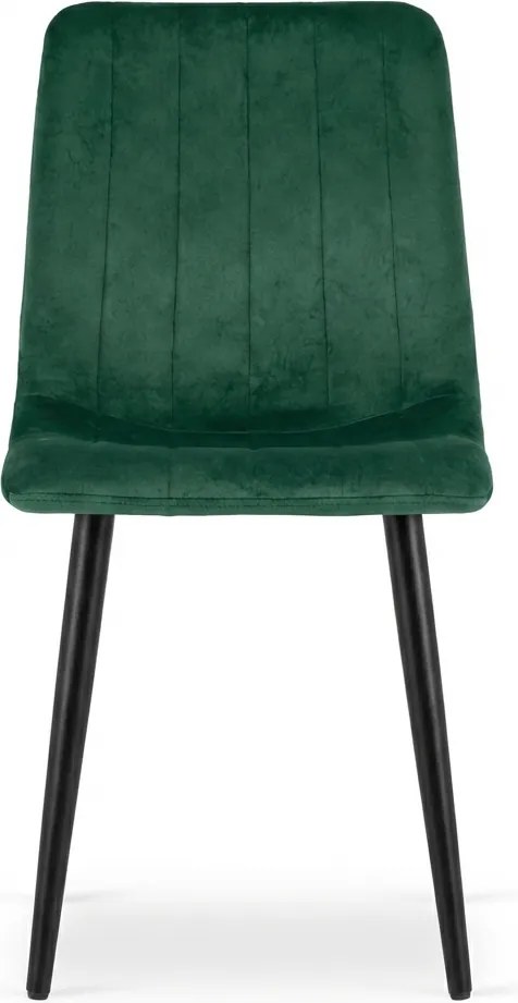 Sötétzöld bársonyszék LAVA BOTTLE GREEN fekete lábakkal