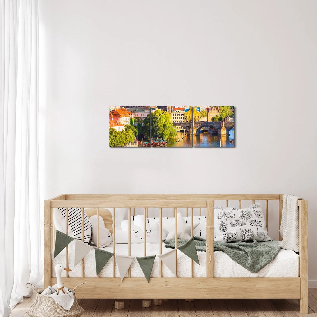 Kép - Prága (órával) (90x30 cm)