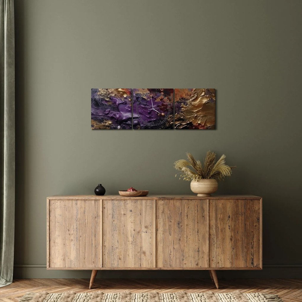 Kép - Texturált absztrakció (órával) (90x30 cm)