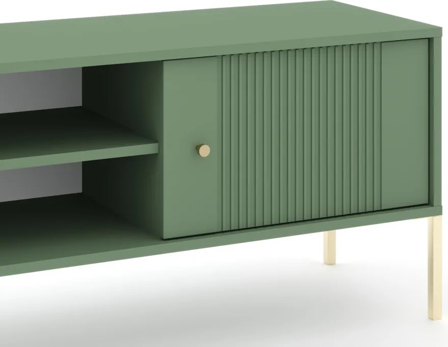 TV szekrény smoke green színben arany fogantyúkkal – ISEO