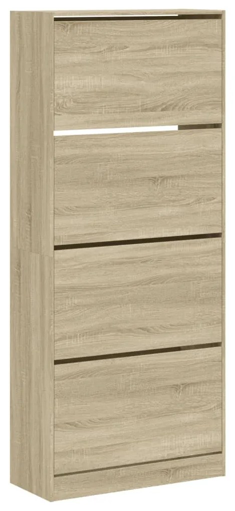 sonoma tölgy cipőszekrény 4 kihajtható fiókkal 80x34x187,5 cm