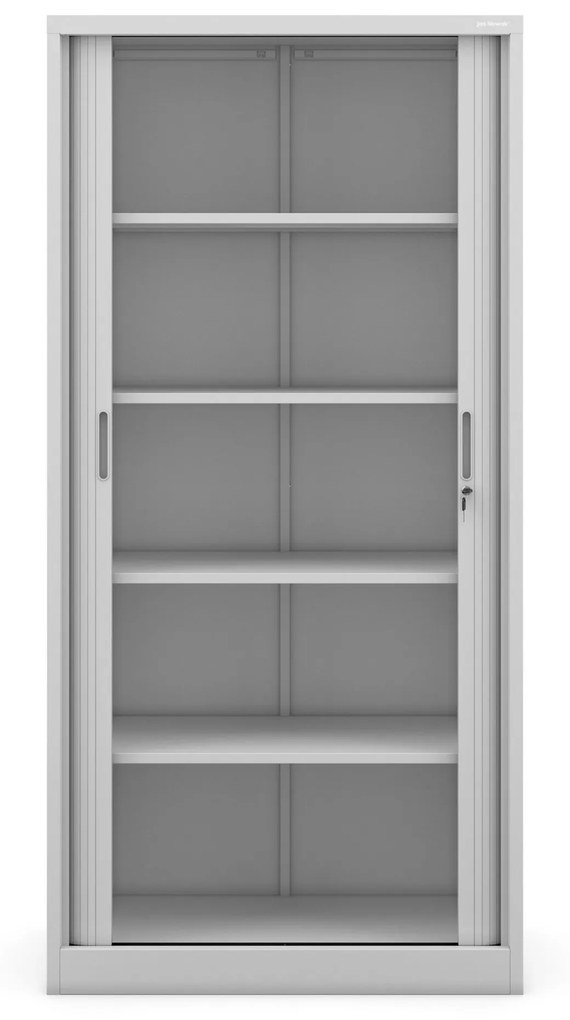 Fém szekrény harmonika ajtókkal DAMIAN, 900 x 1850 x 450 mm, szürke