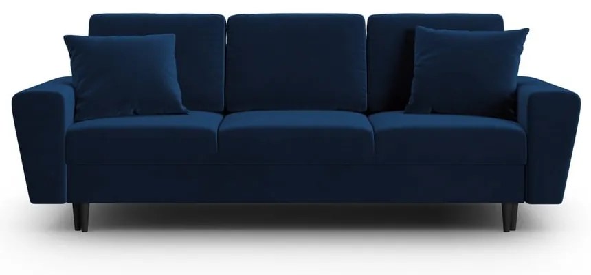 Kék bársony kinyitható tárolóhelyes kanapé 235 cm Kyoto – Cosmopolitan Design