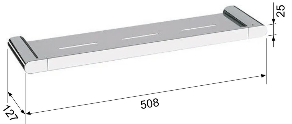 SAPHO RF016/15 Flori polc 50,8 x 2,5 x 12,7 cm, fekete matt