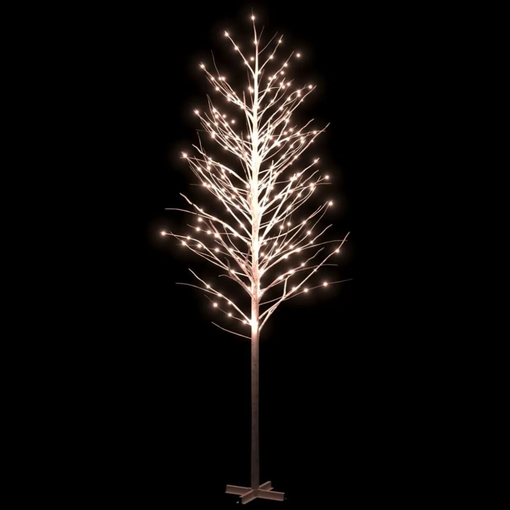 vidaXL fehér LED-es nyírfa 672 meleg fehér LED-del 400 cm