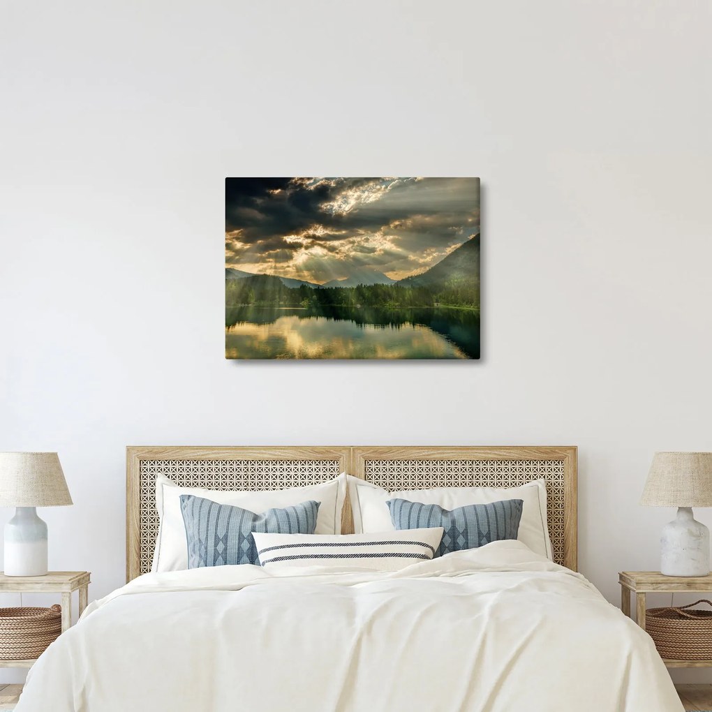 Tó a ragyogó nappal képe (70x50 cm)
