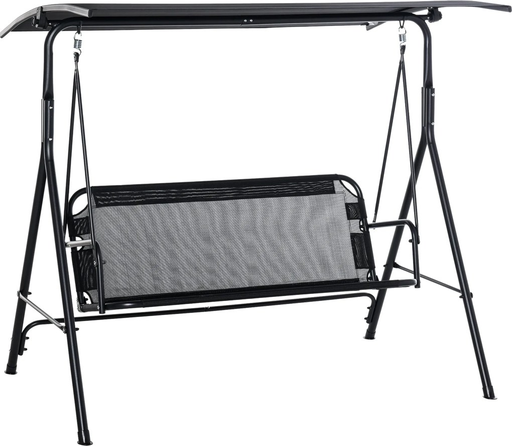Outsunny 2 személyes Hollywood hintaszék kültéri fekvőágy UV-védett kiváló minőségű fém csövekkel, állítható dőlésszög | Aosom
