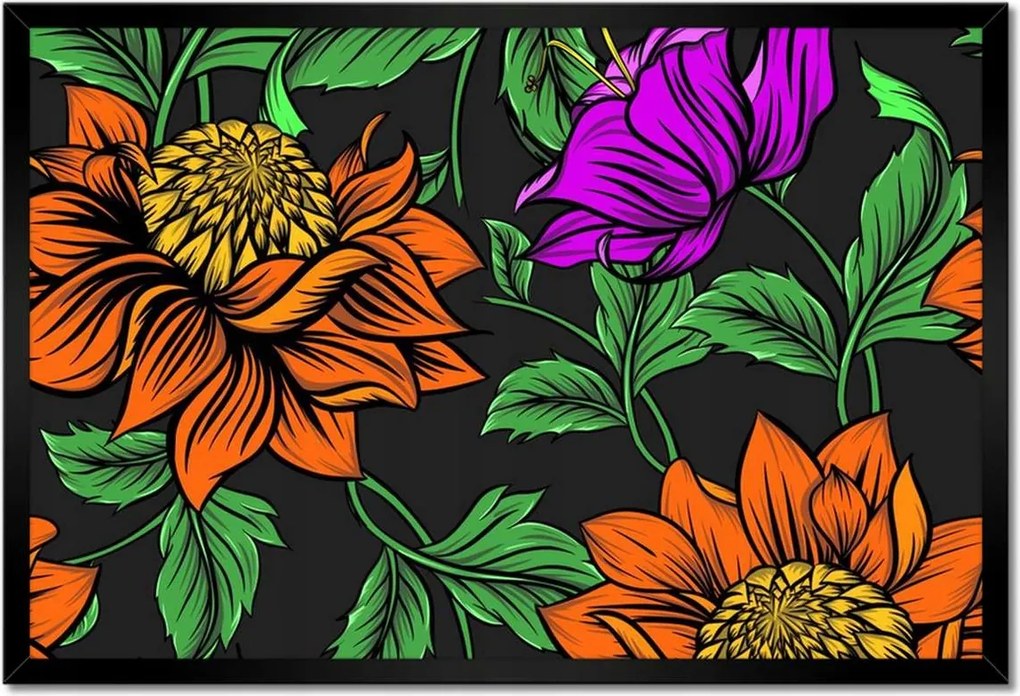 Poszterek keretben 60x40 Virágok Levelek