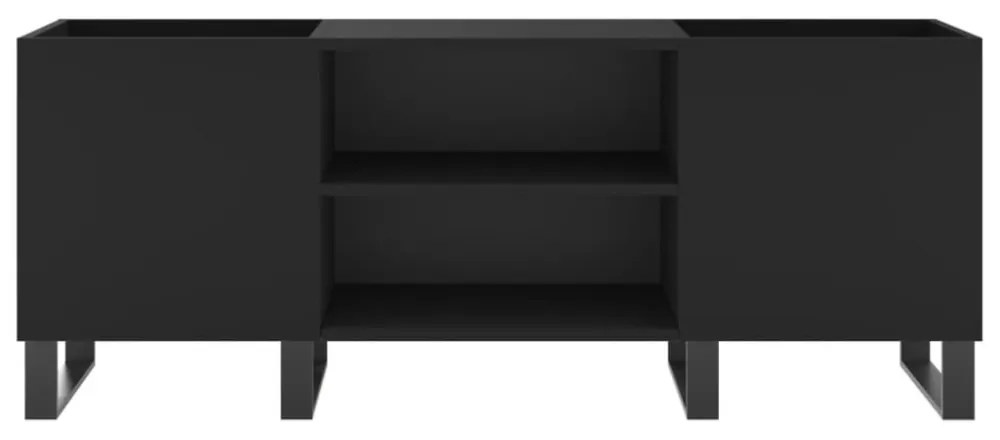 fekete szerelt fa hanglemezszekrény 121x38x48 cm