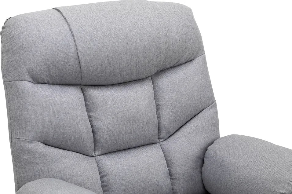 Állítható masszázs fotel, világosszürke, HUDSON