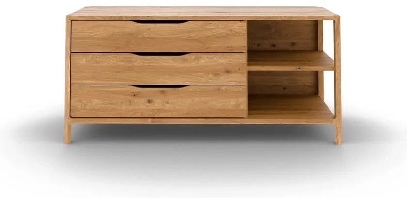 Natúr színű tölgyfa alacsony komód 140x64 cm Twig – The Beds