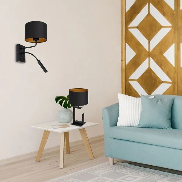 Asztali lámpa 1xE27/60W/230V 45 cm fekete/arany