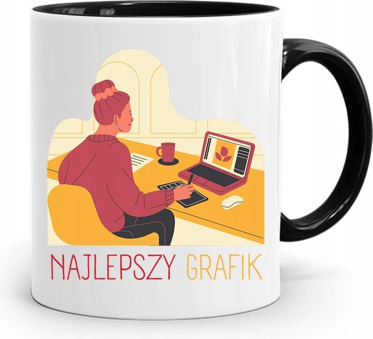 Bögre Fekete Ajándék A Legjobb Grafikusnak, fényképes nyomtatással