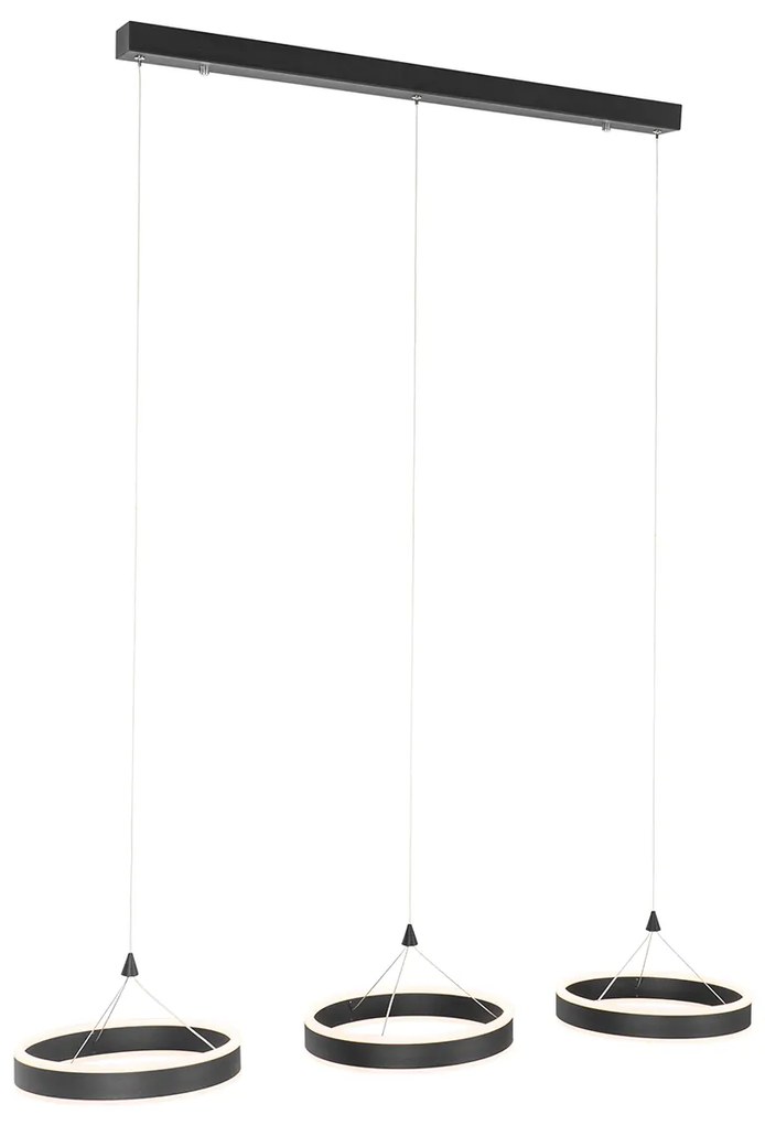 Lógólámpa fekete téglalap alakú, LED-del, 3 fokozatú fényerő-szabályozóval, 3 lámpás - Lyani