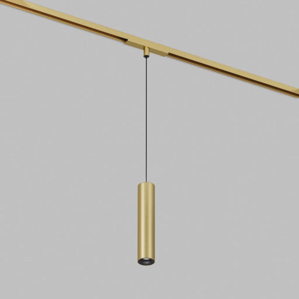 DK/EU-5744-SB Shine Track light, SPOT 3000 series, D40*H200*L1500mm wire, LED, 48V DC, 8W, RA≥90, 3000K, IP20, satin brass color, aluminum — DK/EU-5744-SB