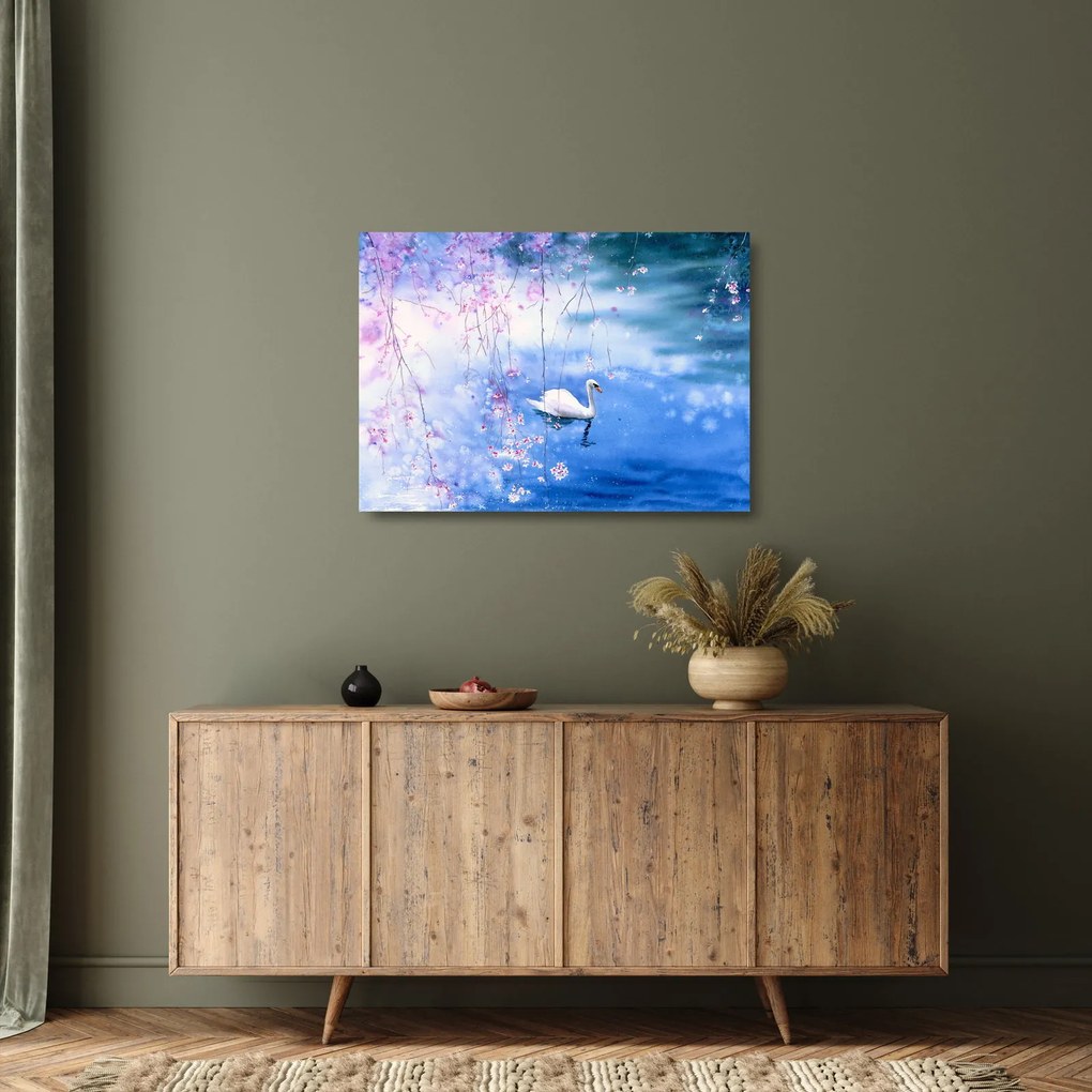Kép - Varázslatos tó (üvegen) (70x50 cm)