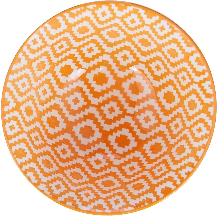 ORNAMENTS tálka 240 ml, világoskék-narancs