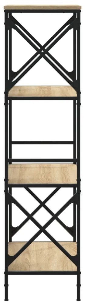 4 szintes sonoma tölgy szerelt fa könyvespolc 59 x 35 x 132 cm
