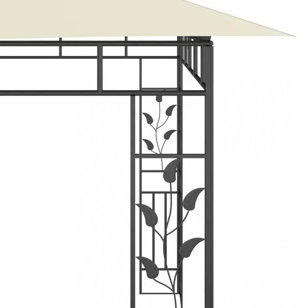 krémszínű pavilon szúnyoghálóval 6 x 3 x 2,73 m