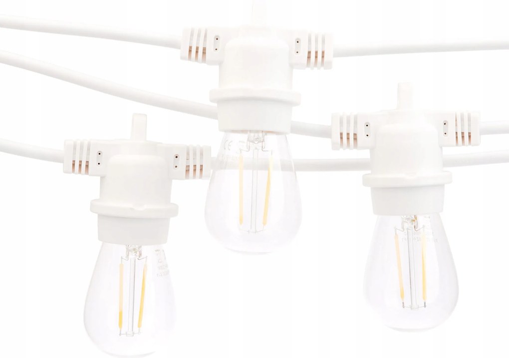 Kerti Fényfüzér 15m 30 lámpatest fehér teraszra esztétikus ablak