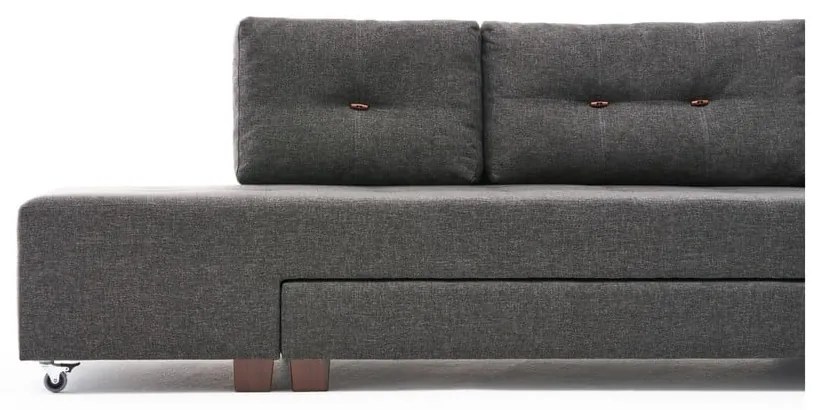 Sötétszürke kinyitható sarokkanapé (jobb oldali) Manama – Balcab Home