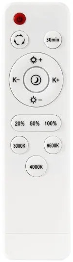 LED Dimmelhető mennyezeti lámpa LED/50W/230V 3000-6500K átm. 50 cm fekete + távirányító