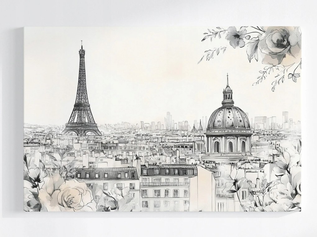 Poszter Város Panoráma Építészet Párizs Vázlat 60x40