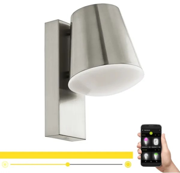 Eglo 97484 - LED Dimmelhető kültéri fali lámpa CALDIERO-C 1xE27/9W/230V matt króm