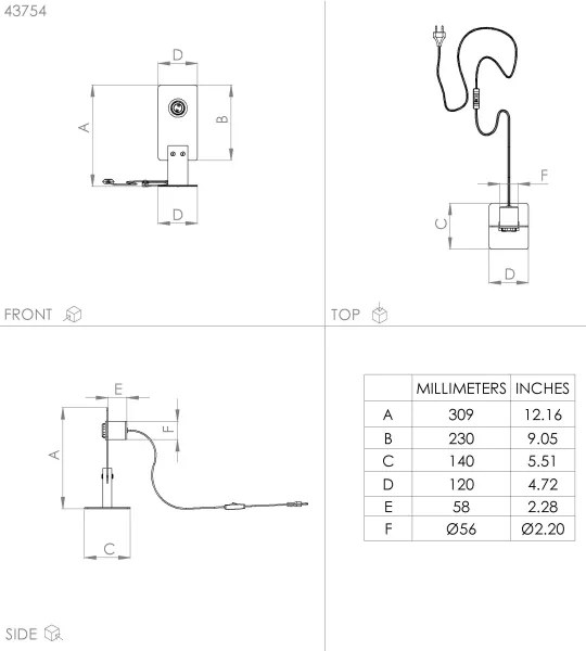 Eglo 43754 - Asztali lámpa BRAMERTON 1xE27/40W/230V