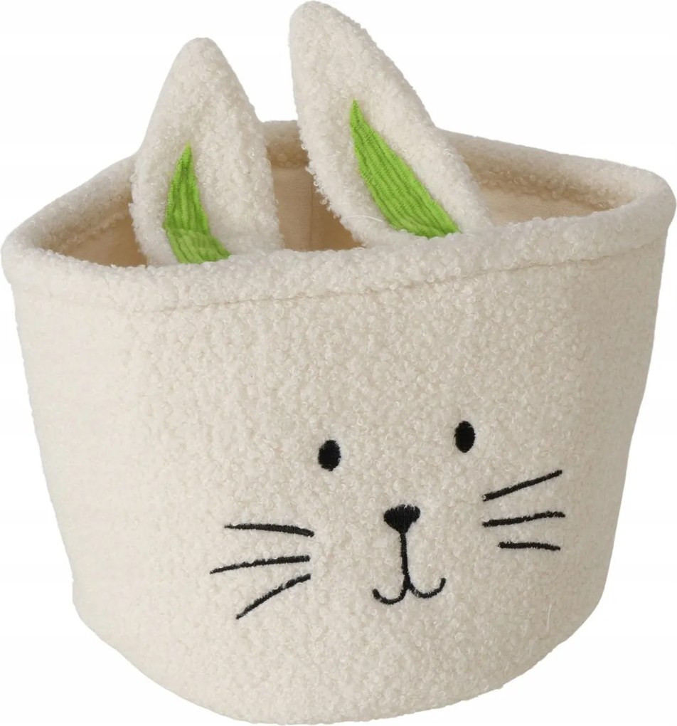 Apróságok Kosara Textil Bézs Nyuszi Motívum 27X18 Nikkel Ajándék