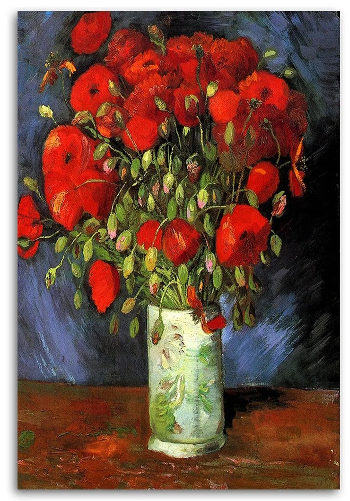 Gario Vászonkép Váza vörös pipacsokkal - Vincent van Gogh, reprodukció Méret: 80 x 120 cm