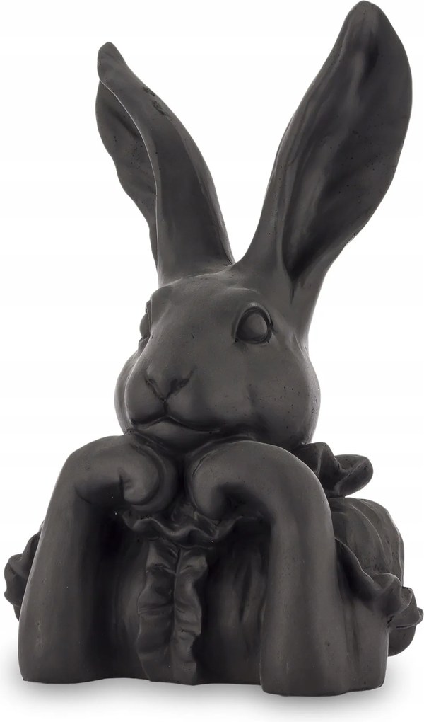 Húsvéti nyuszi figura nyuszi matt fekete fej szobor