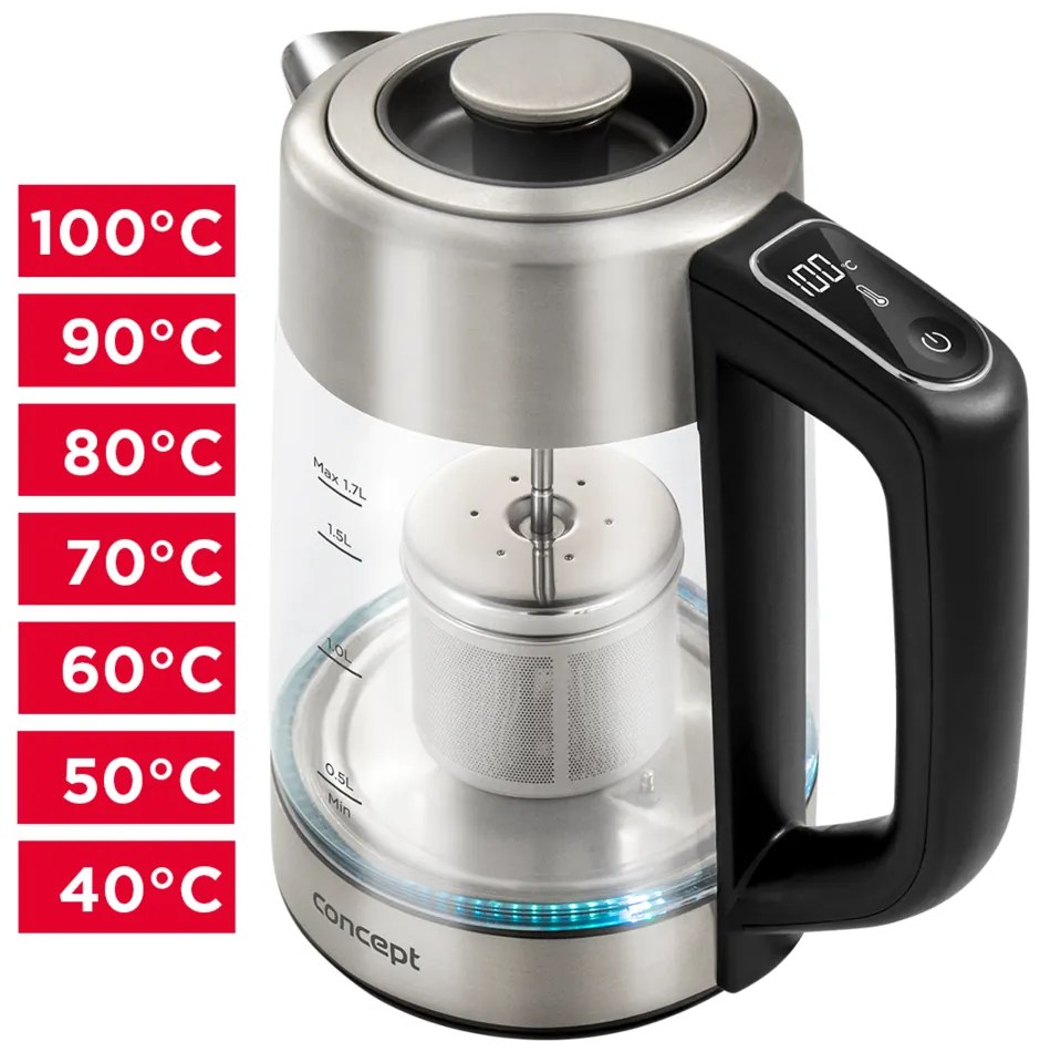 Concept RK4190 vízforraló 1,7 lhőmérséklet-szabályozóval