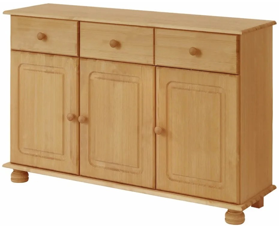 Natúr színű borovi fenyő alacsony komód 116x76 cm Ella – Støraa