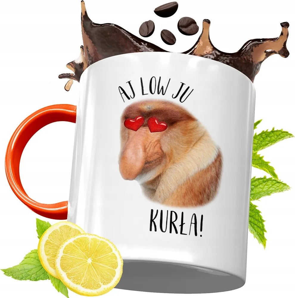 Narancssárga Bögre Vicces Janusz Hordozó Ajándék fényképes nyomtatással