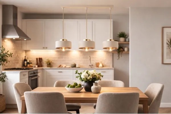 Brilagi - Kábelre függesztett csillár SPRING 3xE27/60W/230V bézs/arany