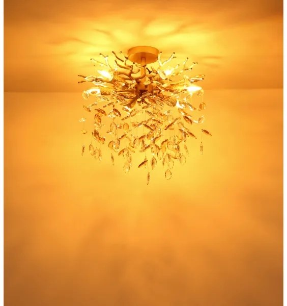 Globo 64138DG - QUEENA rúdon szerelt csillár 6xE14/40W/230V arany