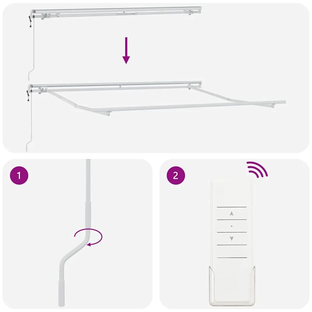 Napernyő Fehér 3 x 2,5 m Fém